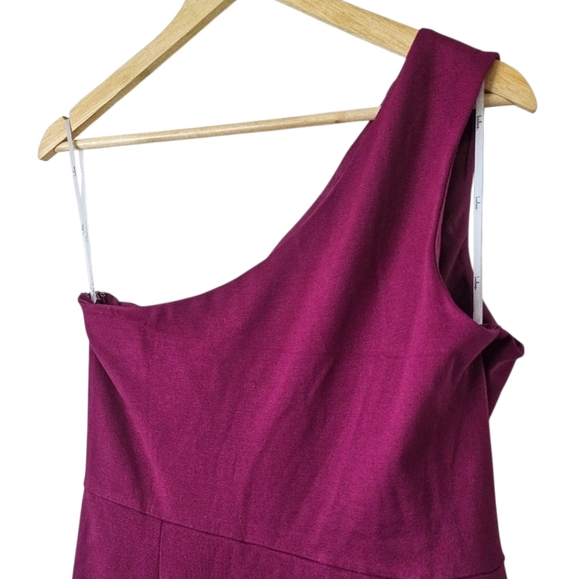 Lulus Long Formal One Shoulder Sleek Party Event Dress, Magenta Size XL, NWT - Picture 5 of 9